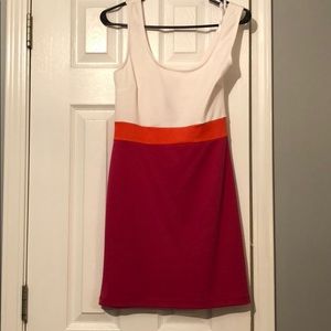 Orange,white, and pink bodcon dress!